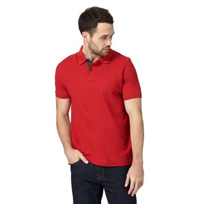 Maine New England Big and tall red textured polo shirt